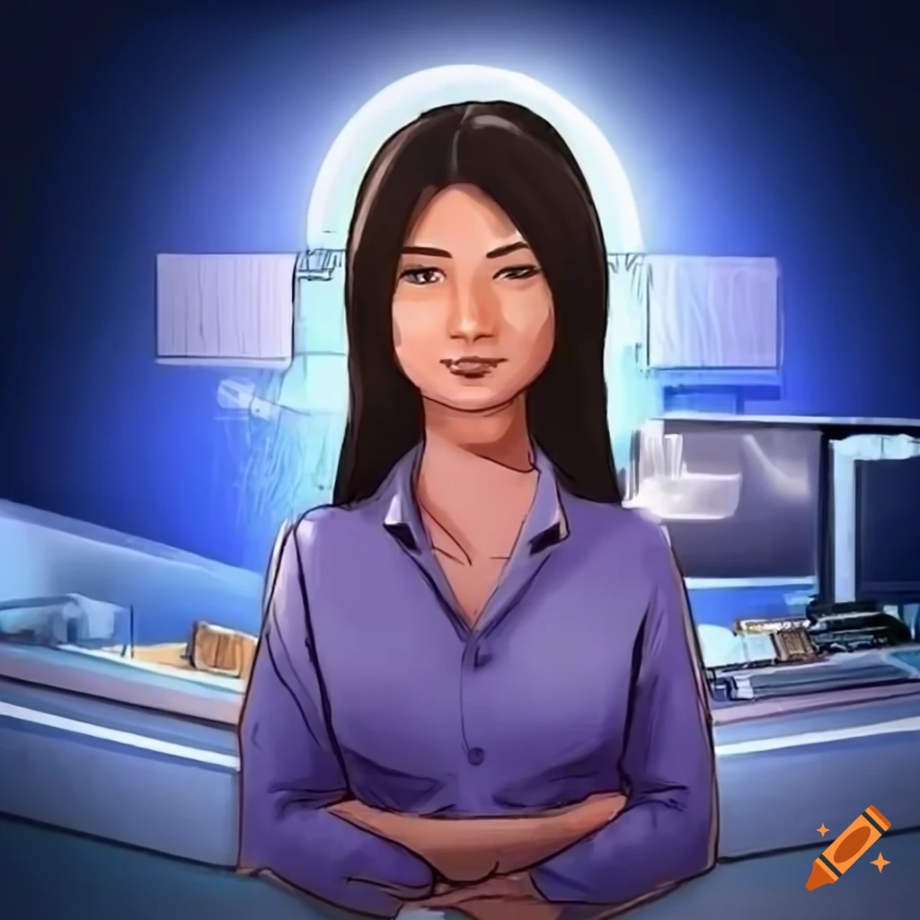 storyboard drawing of a female reporter delivering breaking news