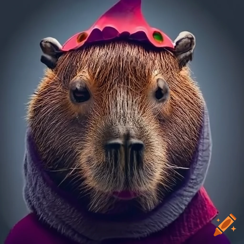 cute capybara in a Halloween costume