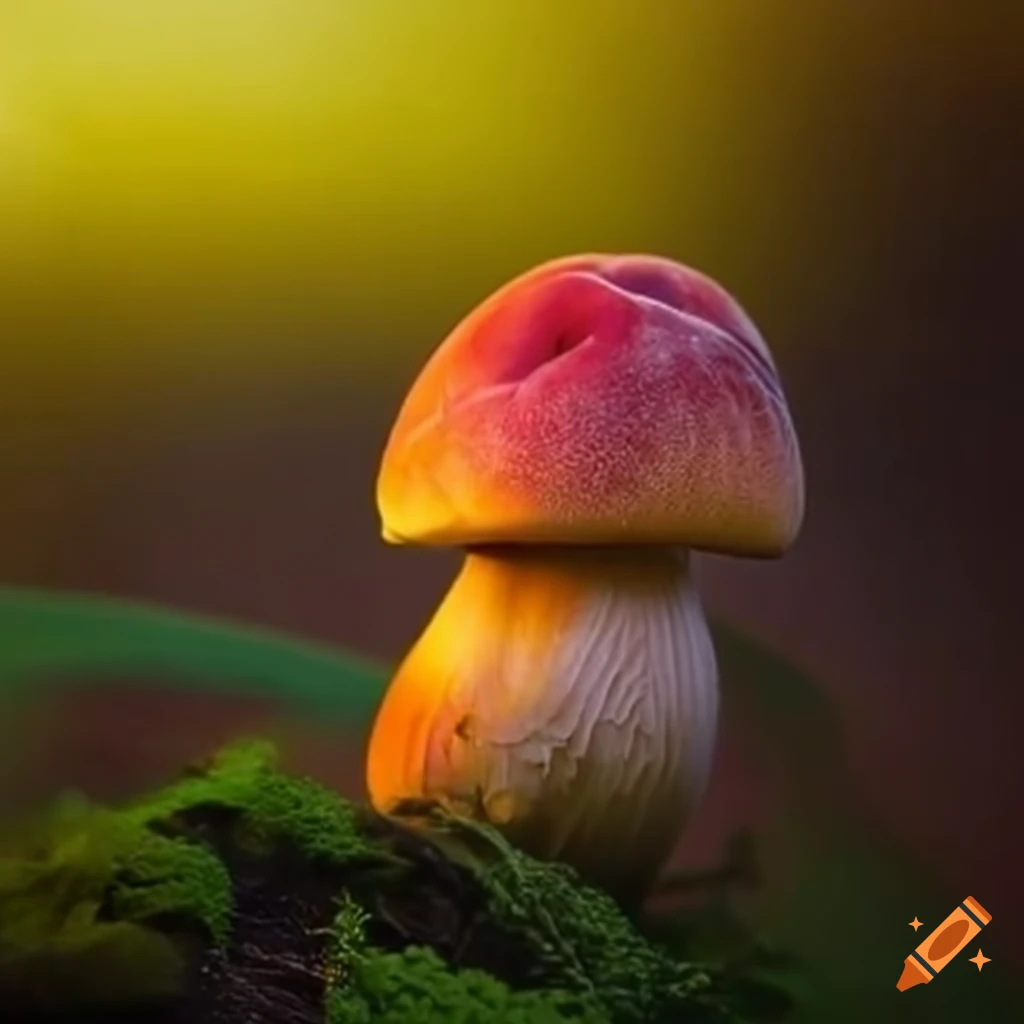 peach mushroom growth artwork