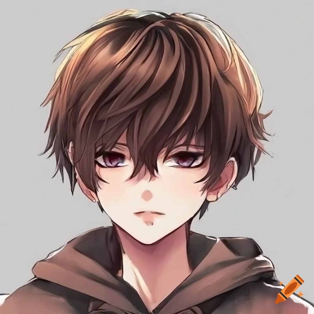 anime boy with brown hair profile picture