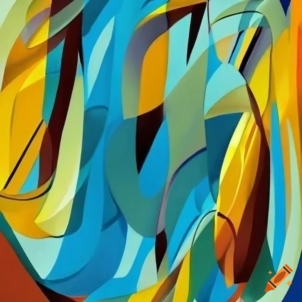 geometric abstract art of dancers