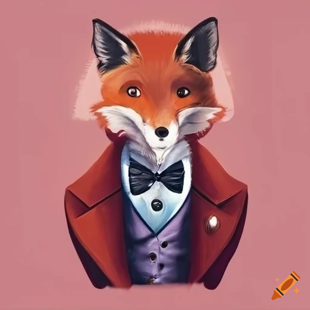 illustration of a stylish fox in a suit