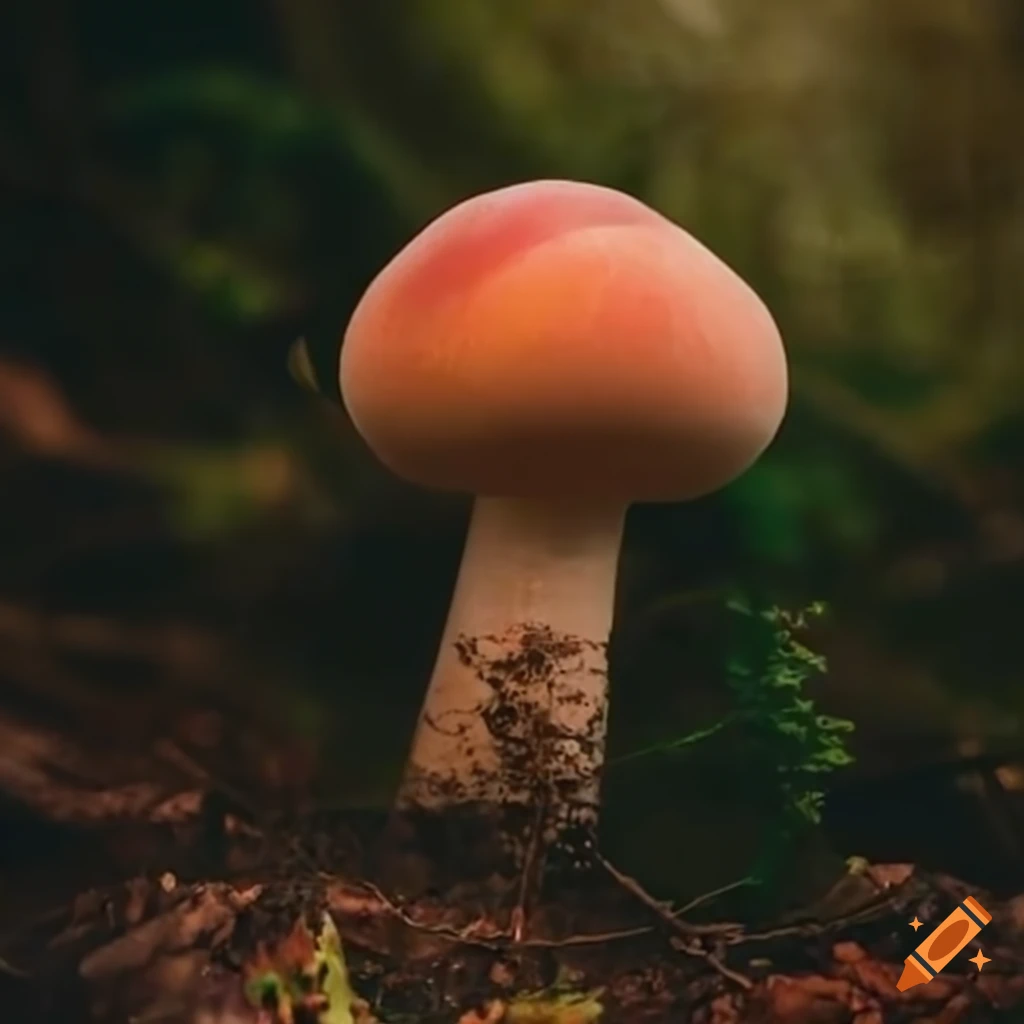 peach mushroom artwork