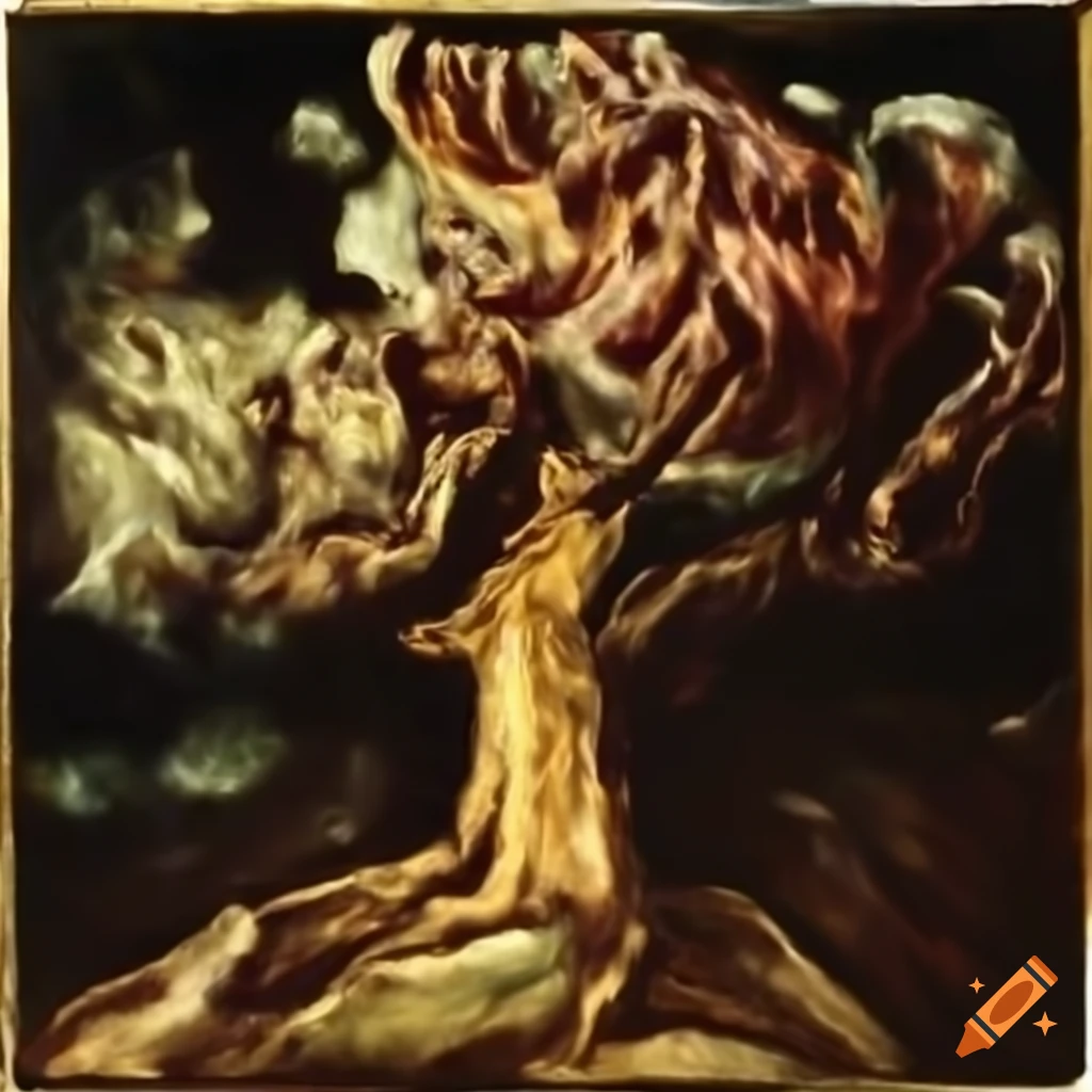 Painting of a burning fig tree by el greco