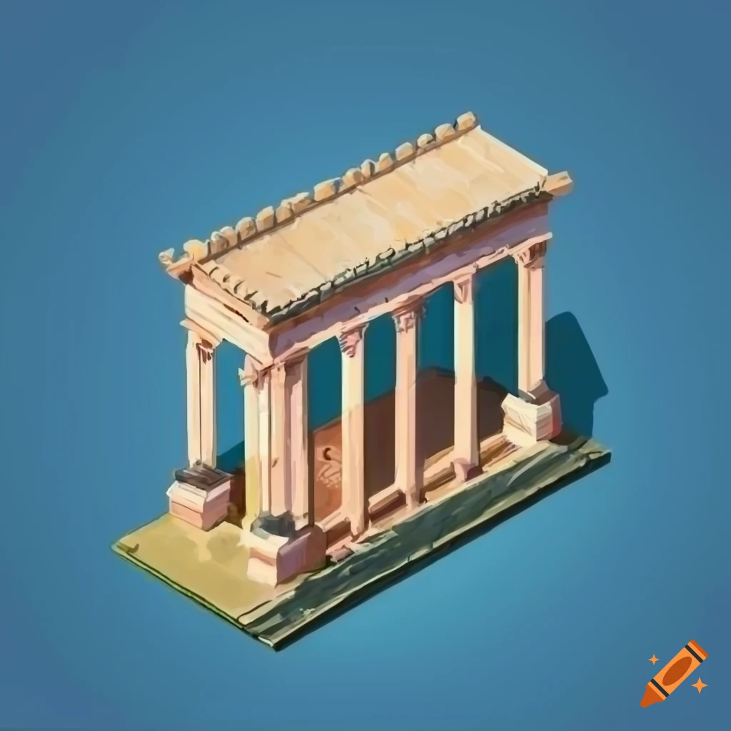 Isometric View Of Ancient Roman Buildings On Craiyon