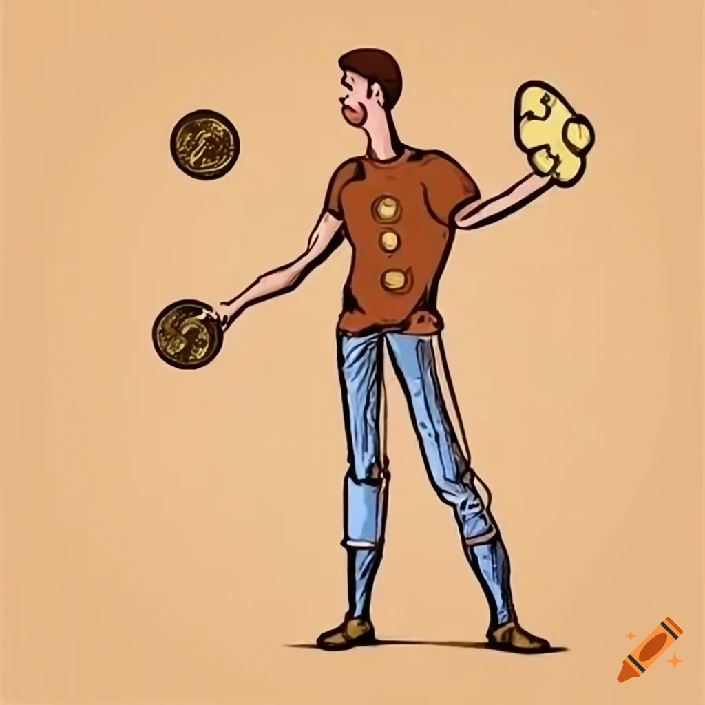 two people juggling coins