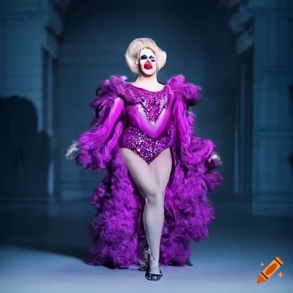 a fierce Drag Queen on a wintery runway