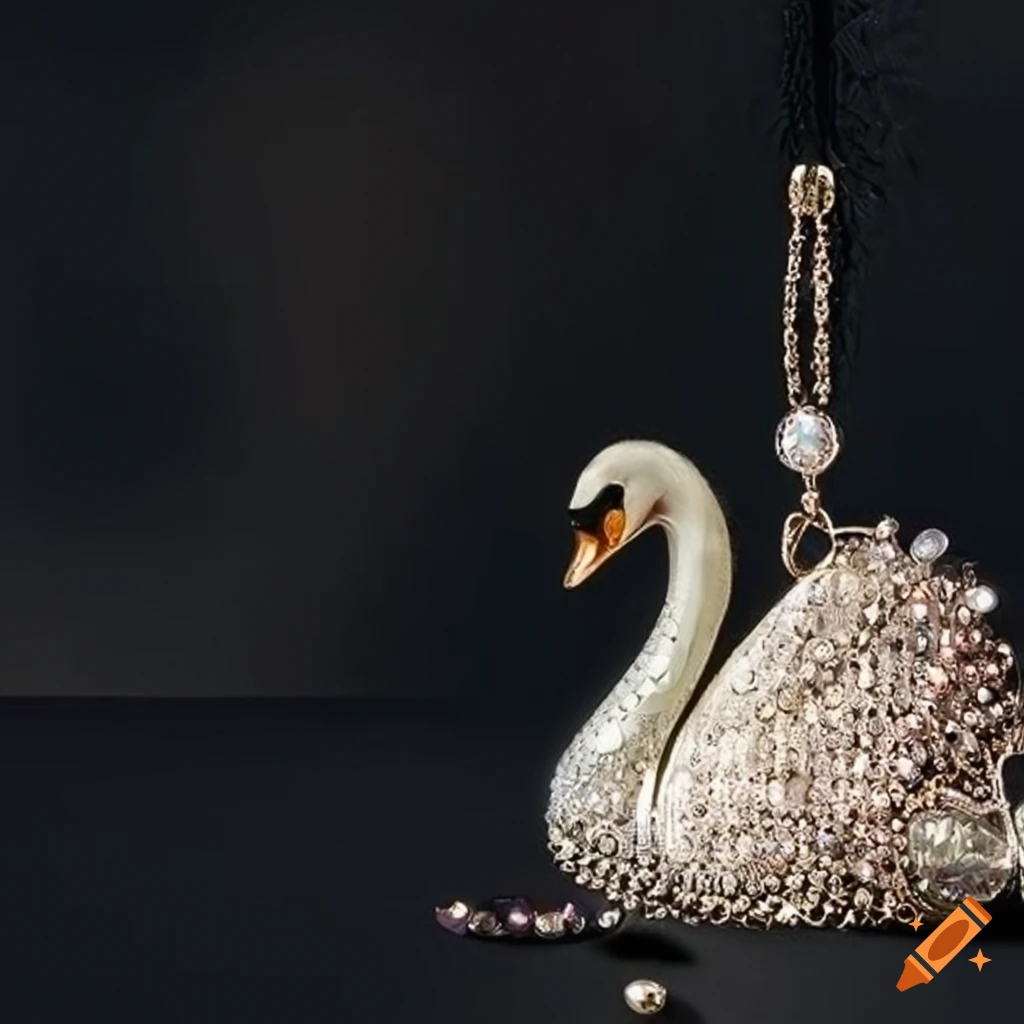 elegant handbag with a swan ballet design