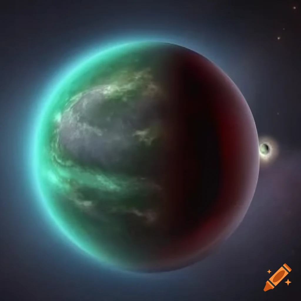 Infested Moons Gas giant planet with outer space in the background on Craiyon