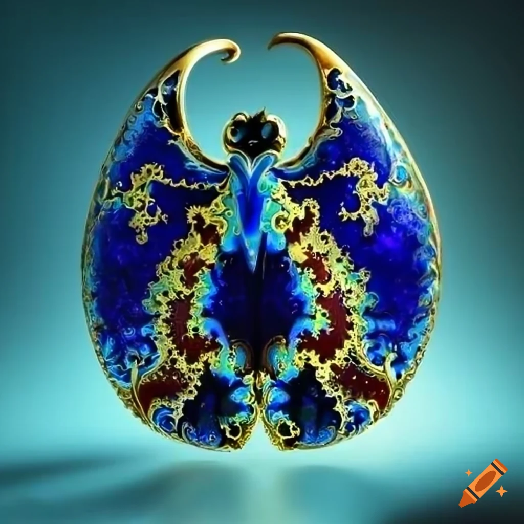 Cloisonne art of a manta ray on Craiyon