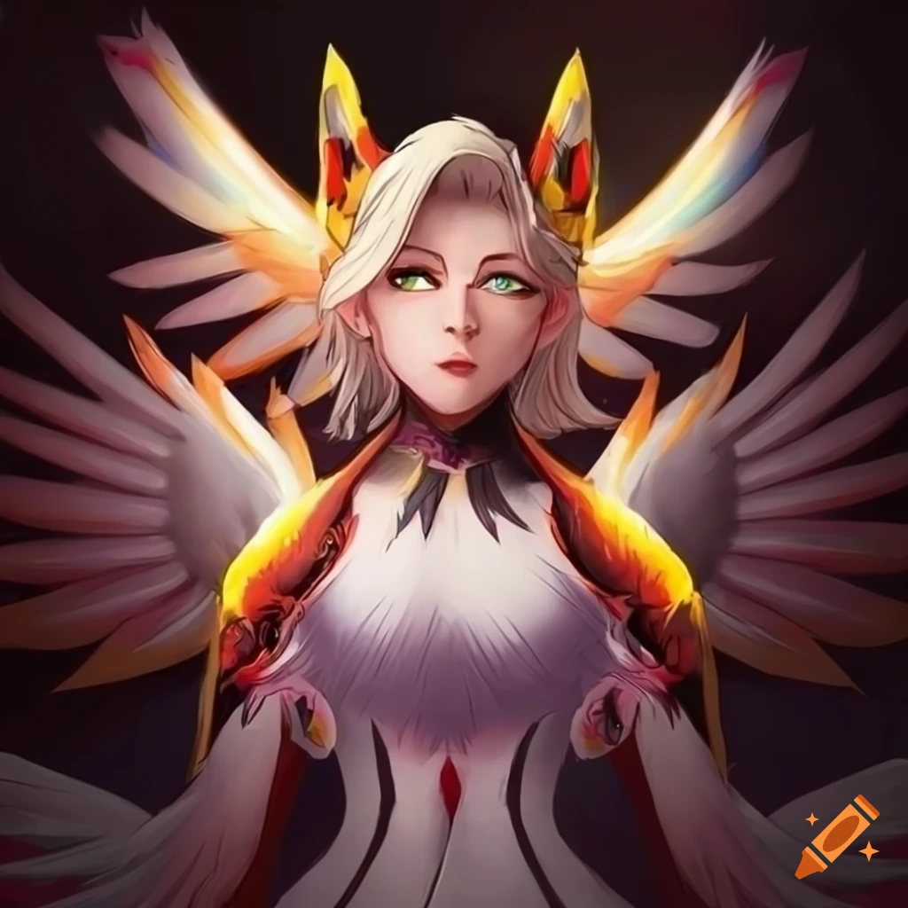 illustration of Mercy as a kitsune