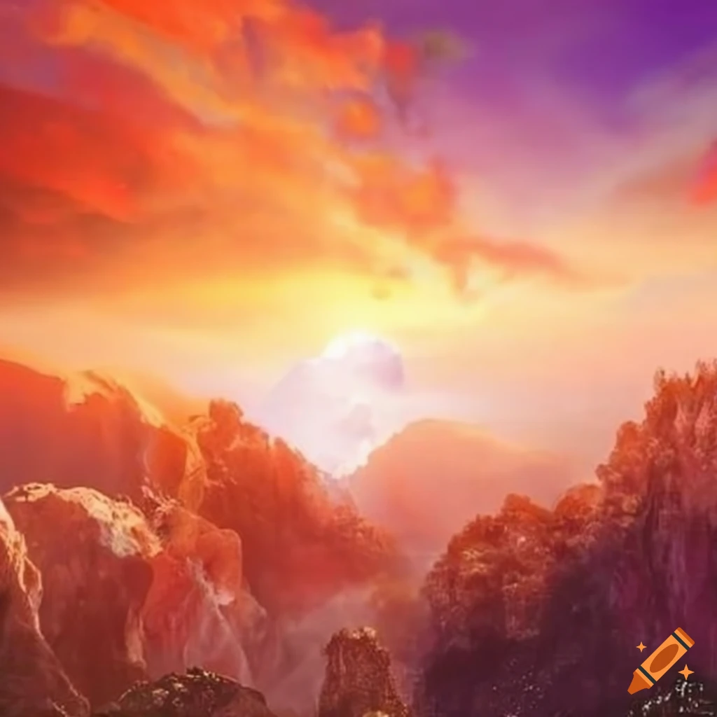 image depicting a serene heavenly world
