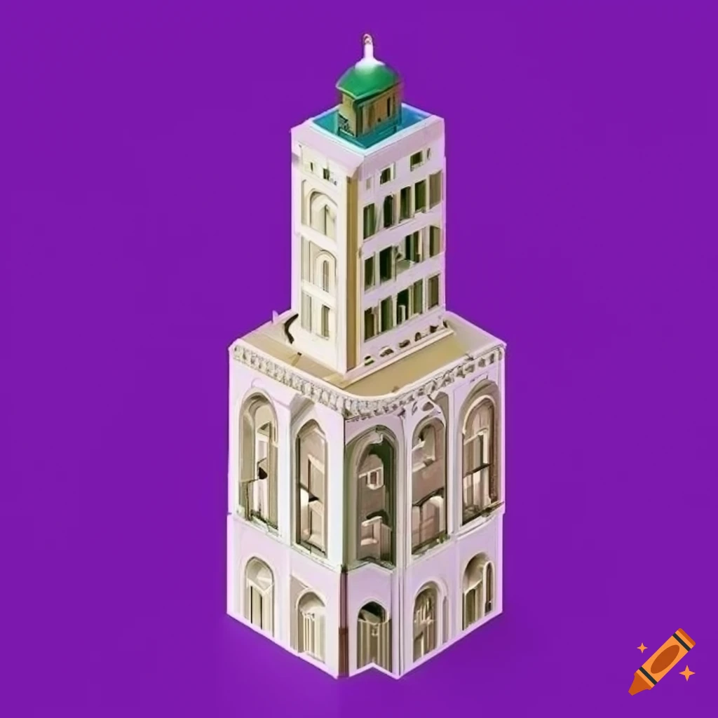 Purple Moroccan Building With Art Deco Architecture
