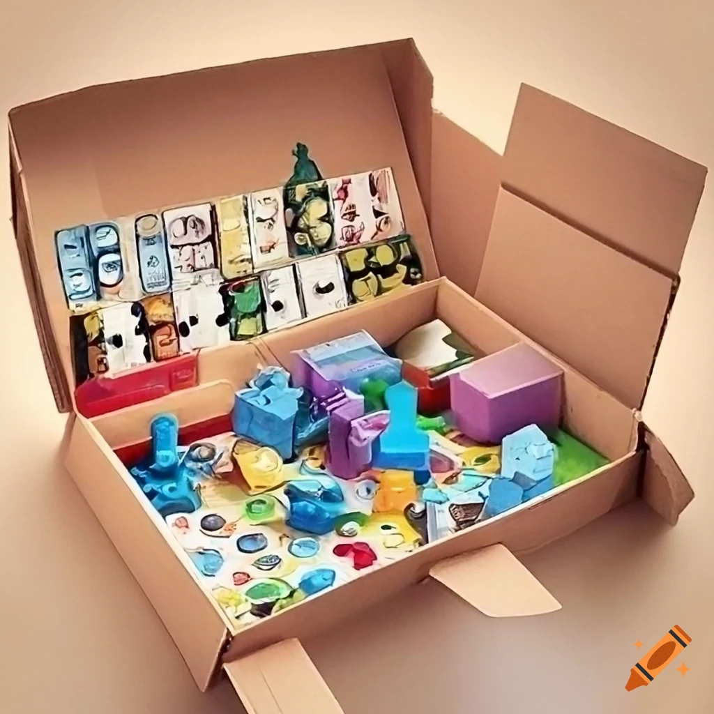 Board Game Pieces Scattered From A Box On Craiyon