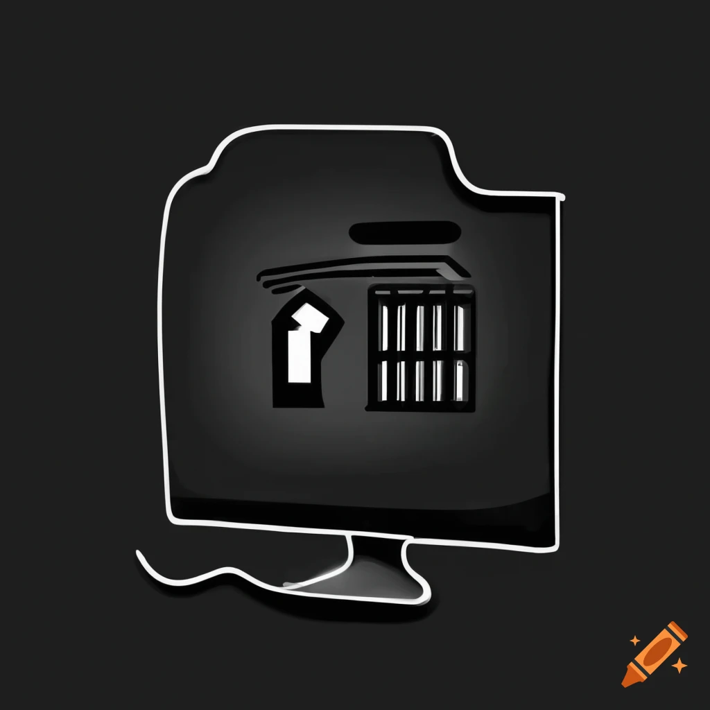 Black and white computer application icon