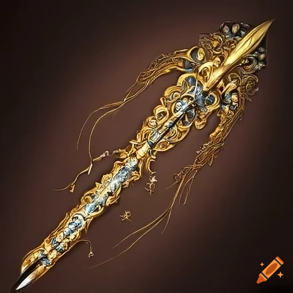 Exquisite golden steel javelin