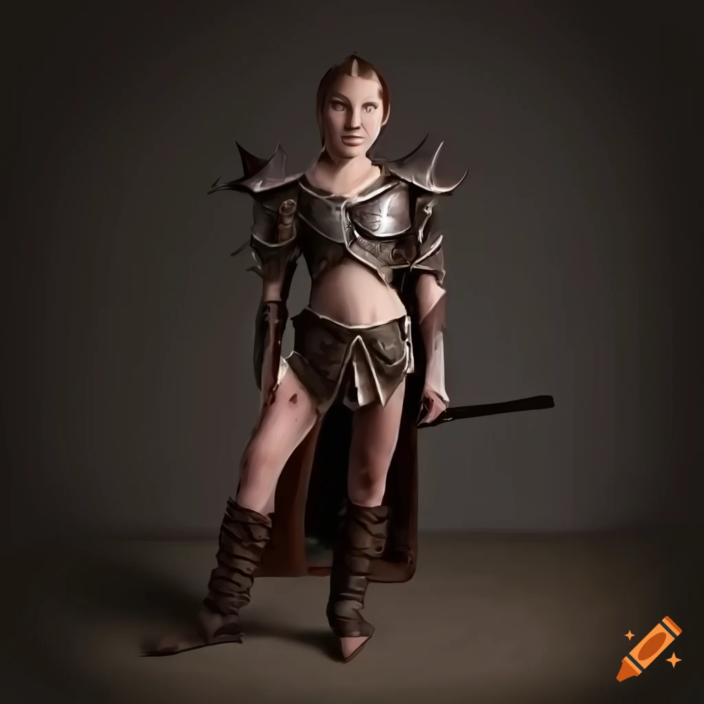 fantasy battle armor with a young ballerina girl