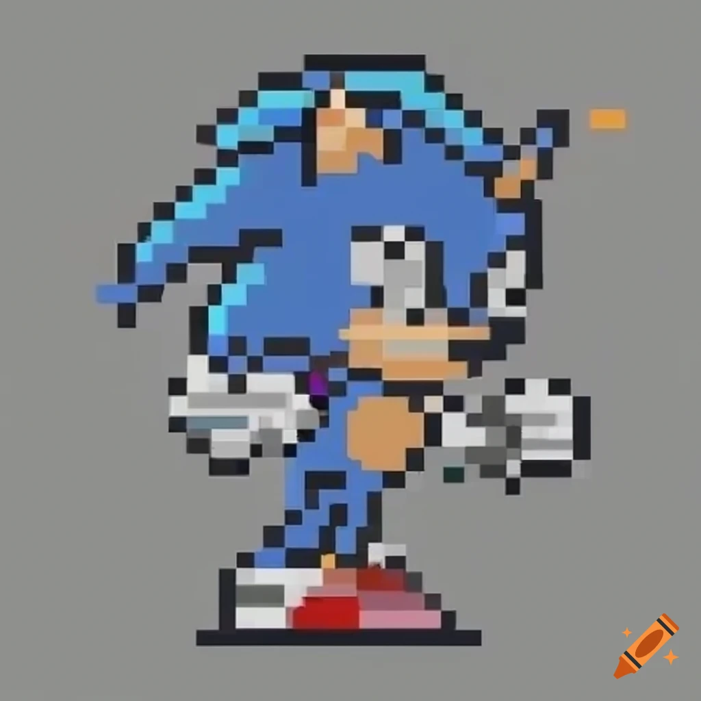 Sonic shadow and silver pixel art