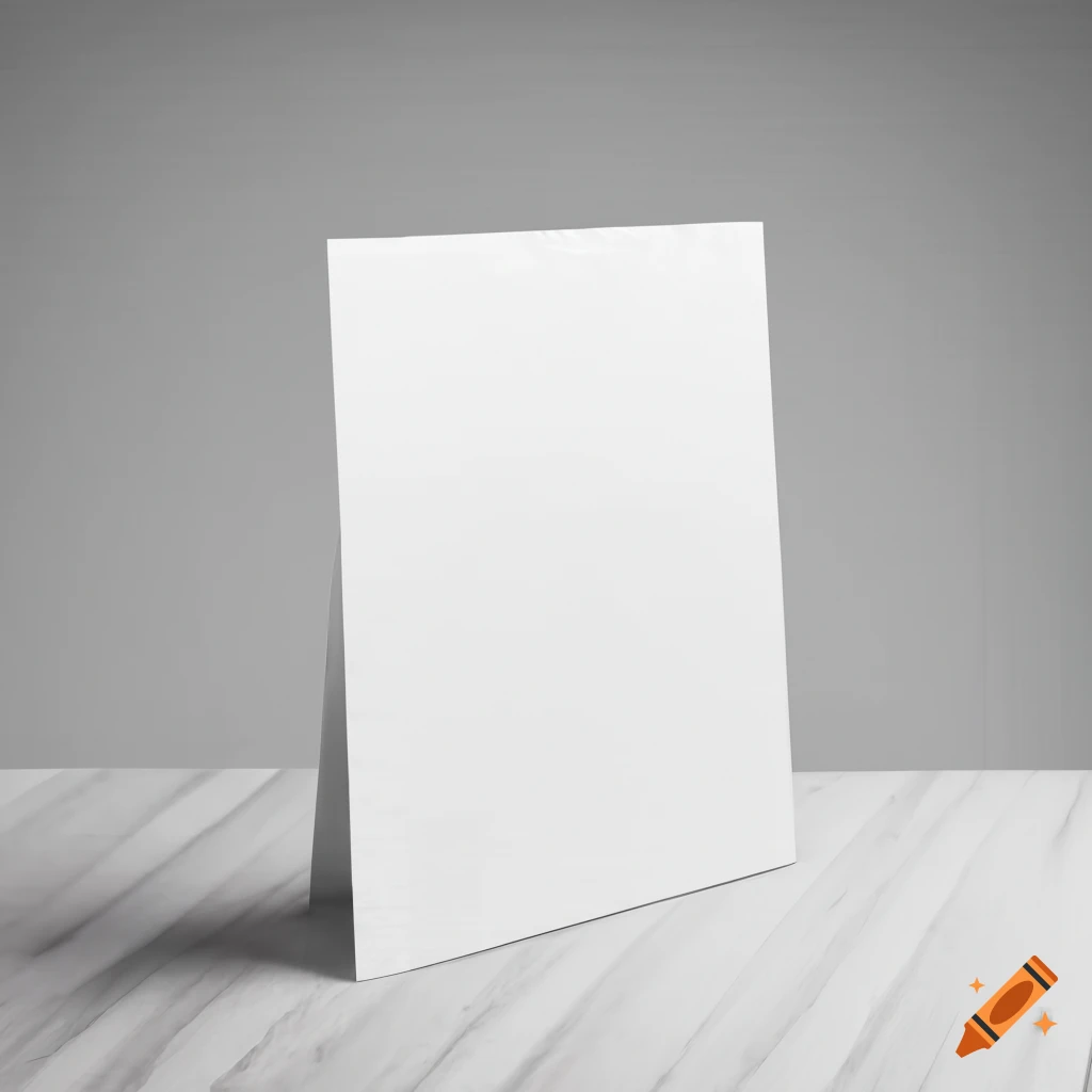 White background table display mockup on Craiyon