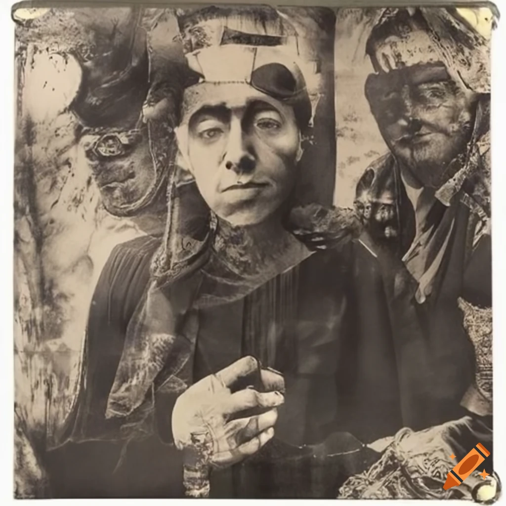 dadaist collage LP cover with a coal miner zebra