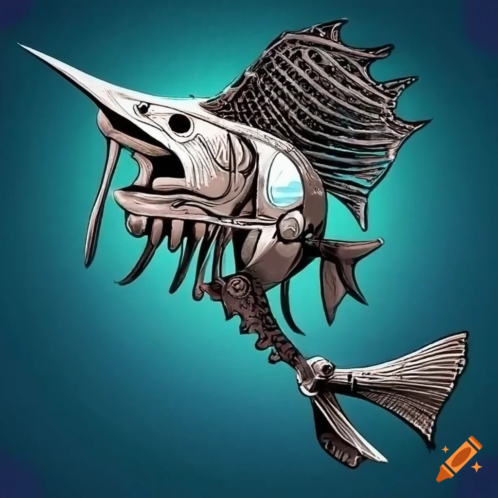 Flying fish with wings and poisonous quills, flying above the