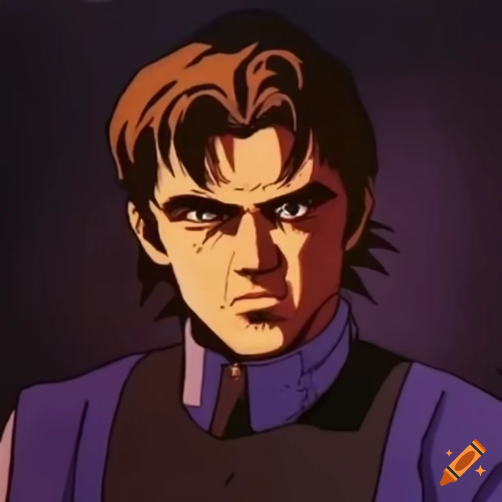 80-90's anime style illustration of Leonardo DiCaprio as a Star Wars character