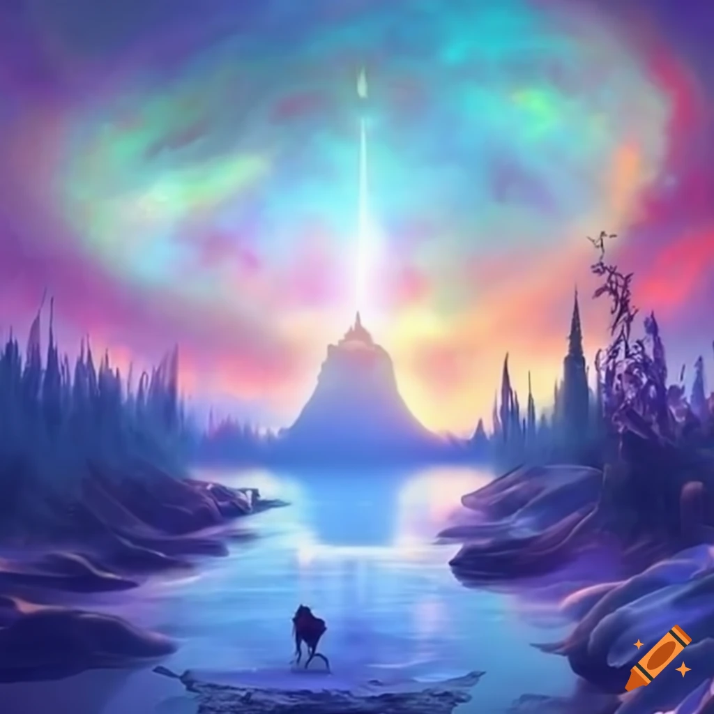 image depicting a serene heavenly world