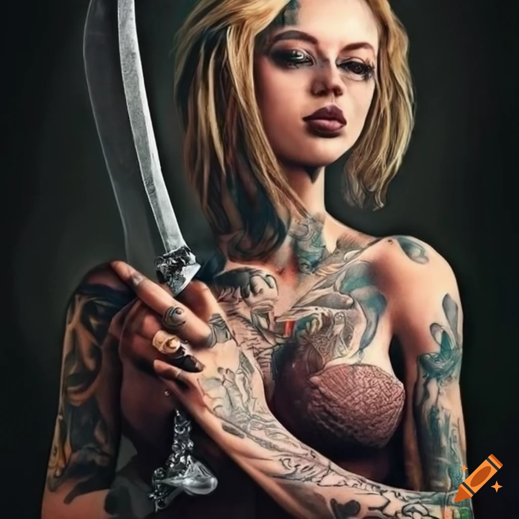 taser blade tattoos girls