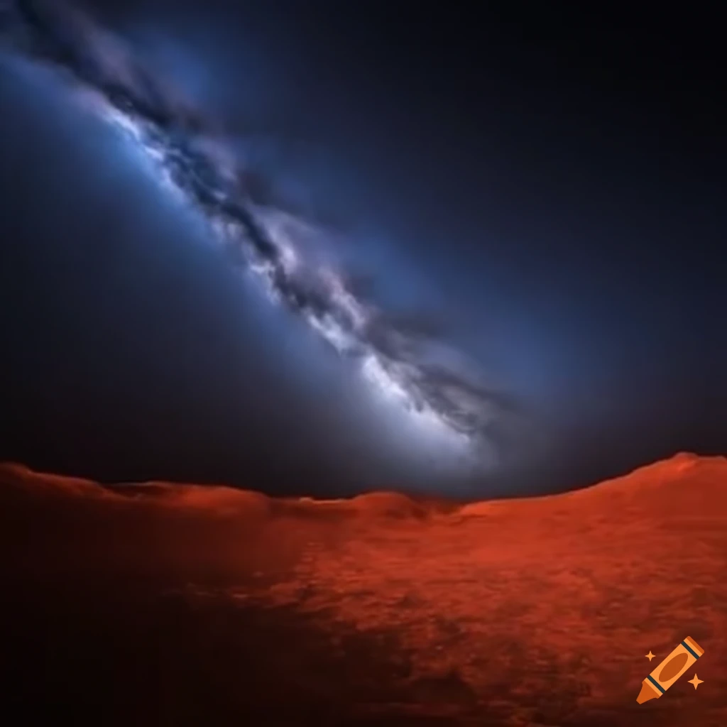 Surreal image of acid rain falling on mars on Craiyon