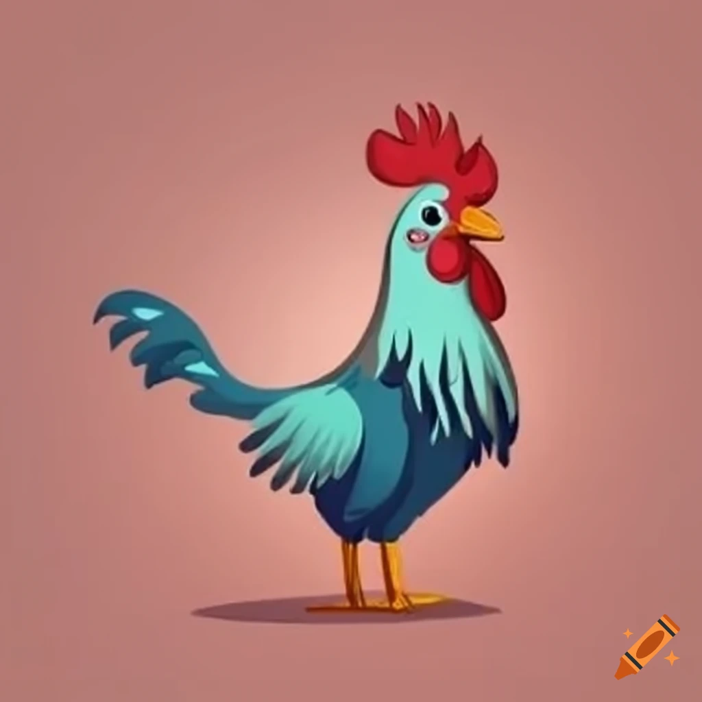 cartoon rooster in children's book style