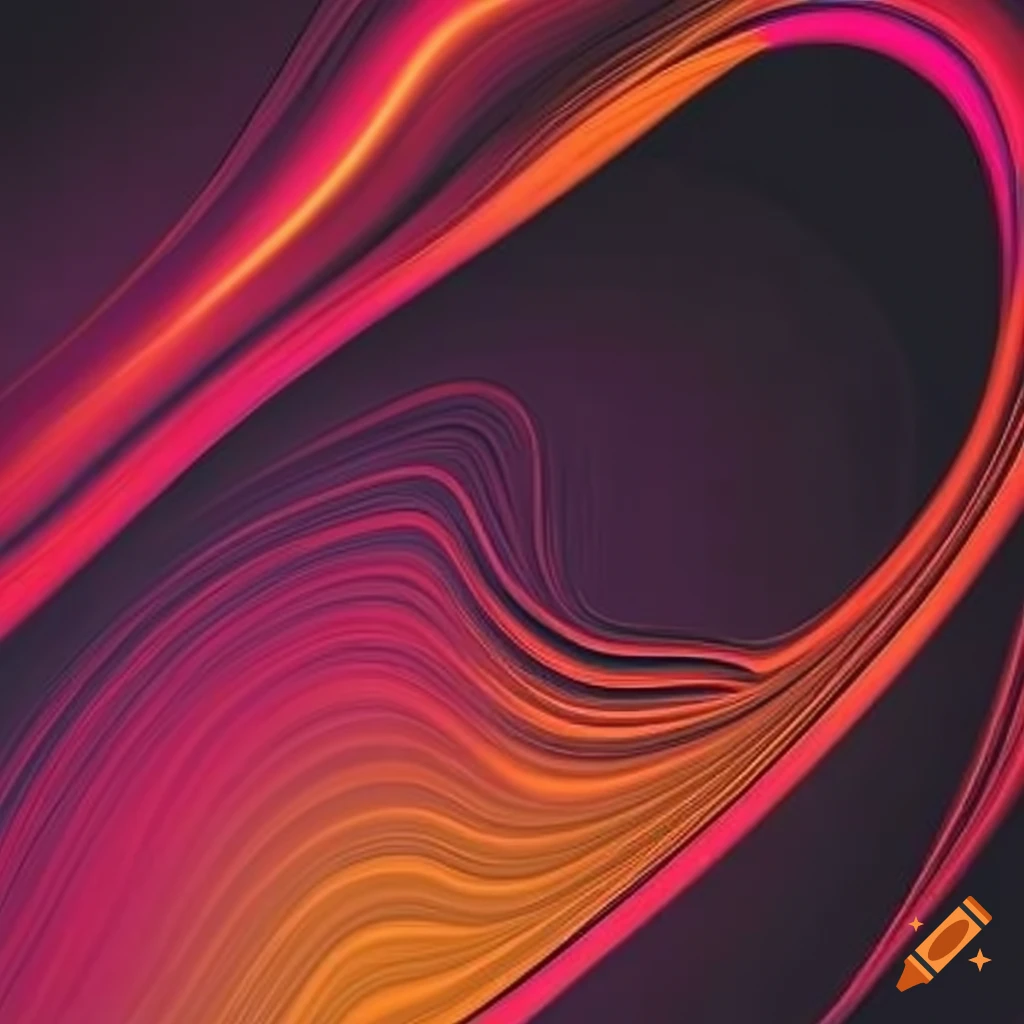 abstract art with vibrant curved lines on black background