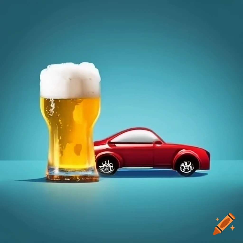 Image of beer clock and car on transparent background on craiyon