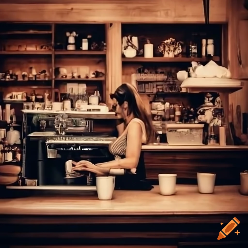 Vintage coffee shop scene on Craiyon