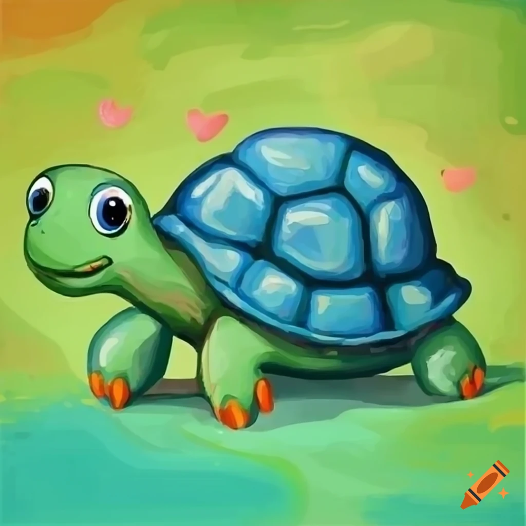 tortoise illustration. Art design concept mashup with mushroom | Cartoon  turtle, Cute little drawings, Mini drawings