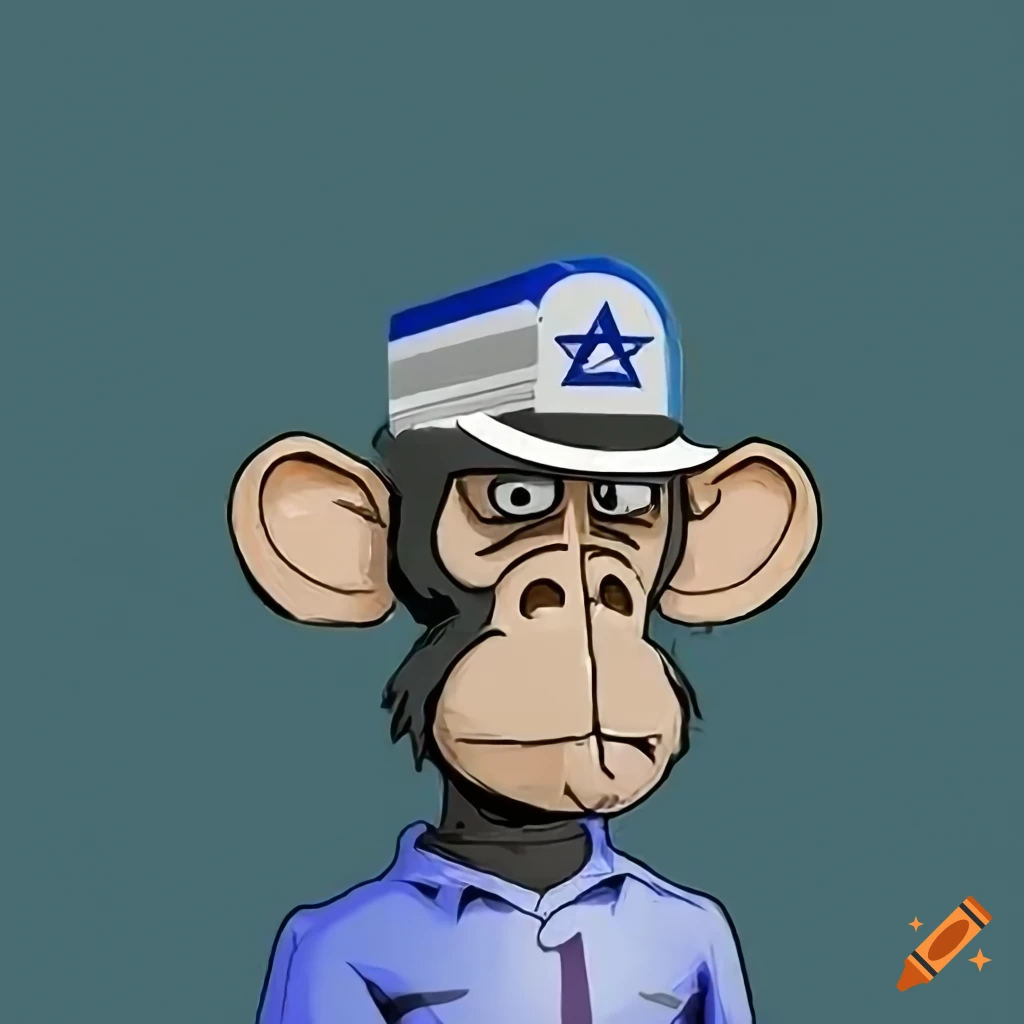 AR of Bored Ape Yacht Club NFT collection with Israel flag