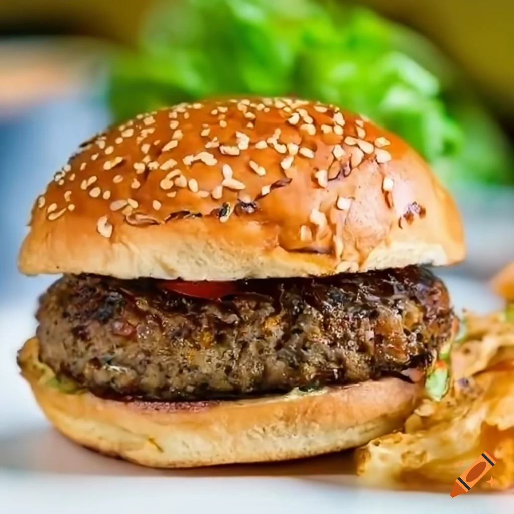 grilled lentil burger that looks delicious
