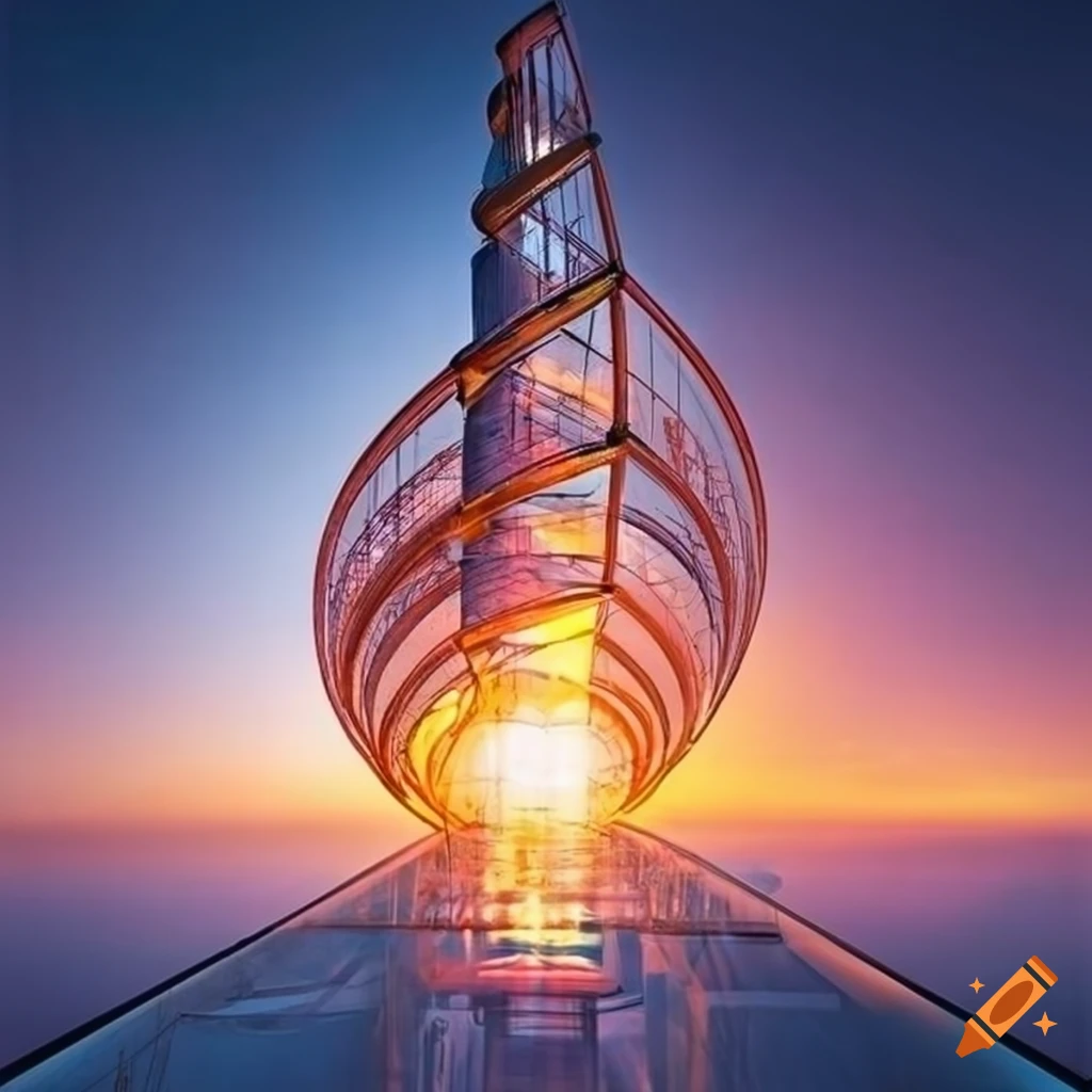 Futuristic Spiral Staircase On A Starship