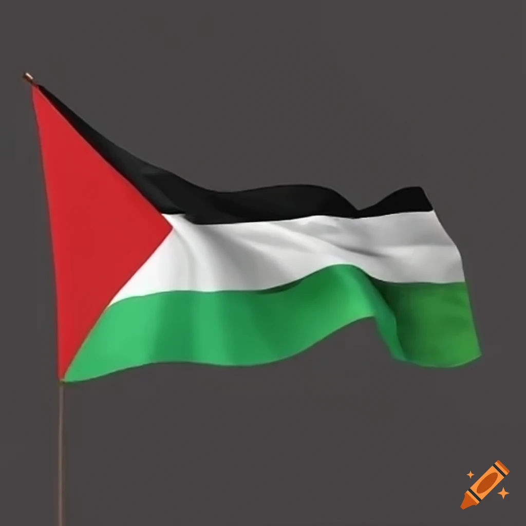 Palestine flag with a beautiful sky on Craiyon