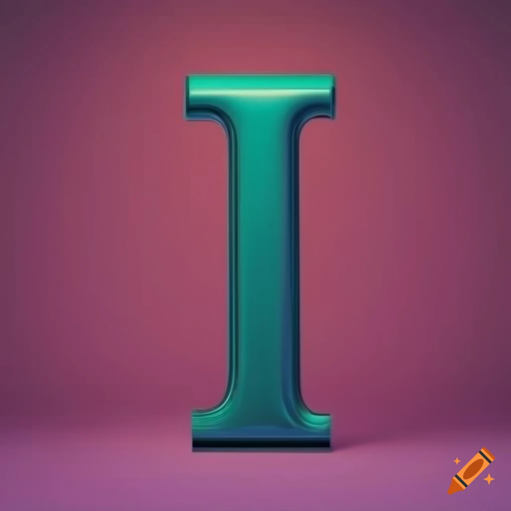vibrant 3D rendering of the letter 'I'