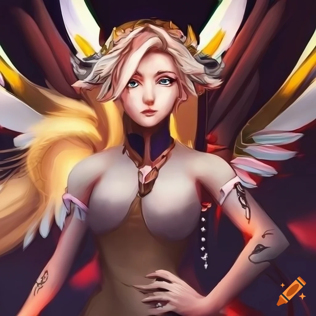 illustration of Mercy as a kitsune