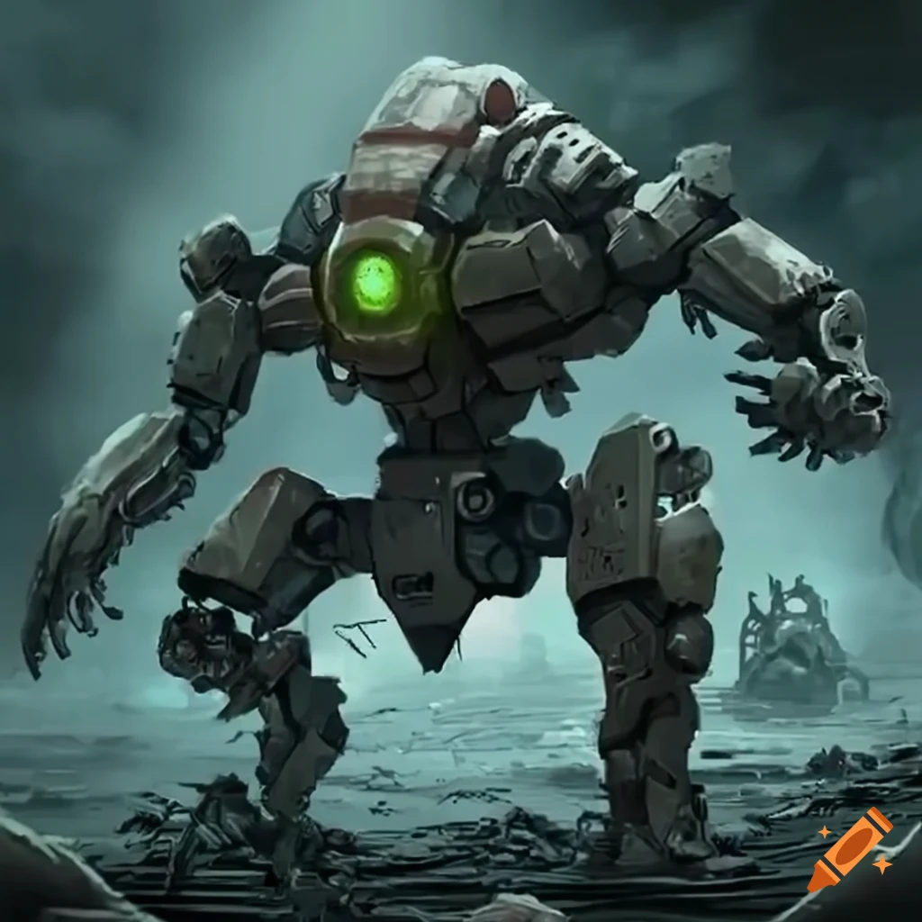 powerful mech-like monster with intimidating arms