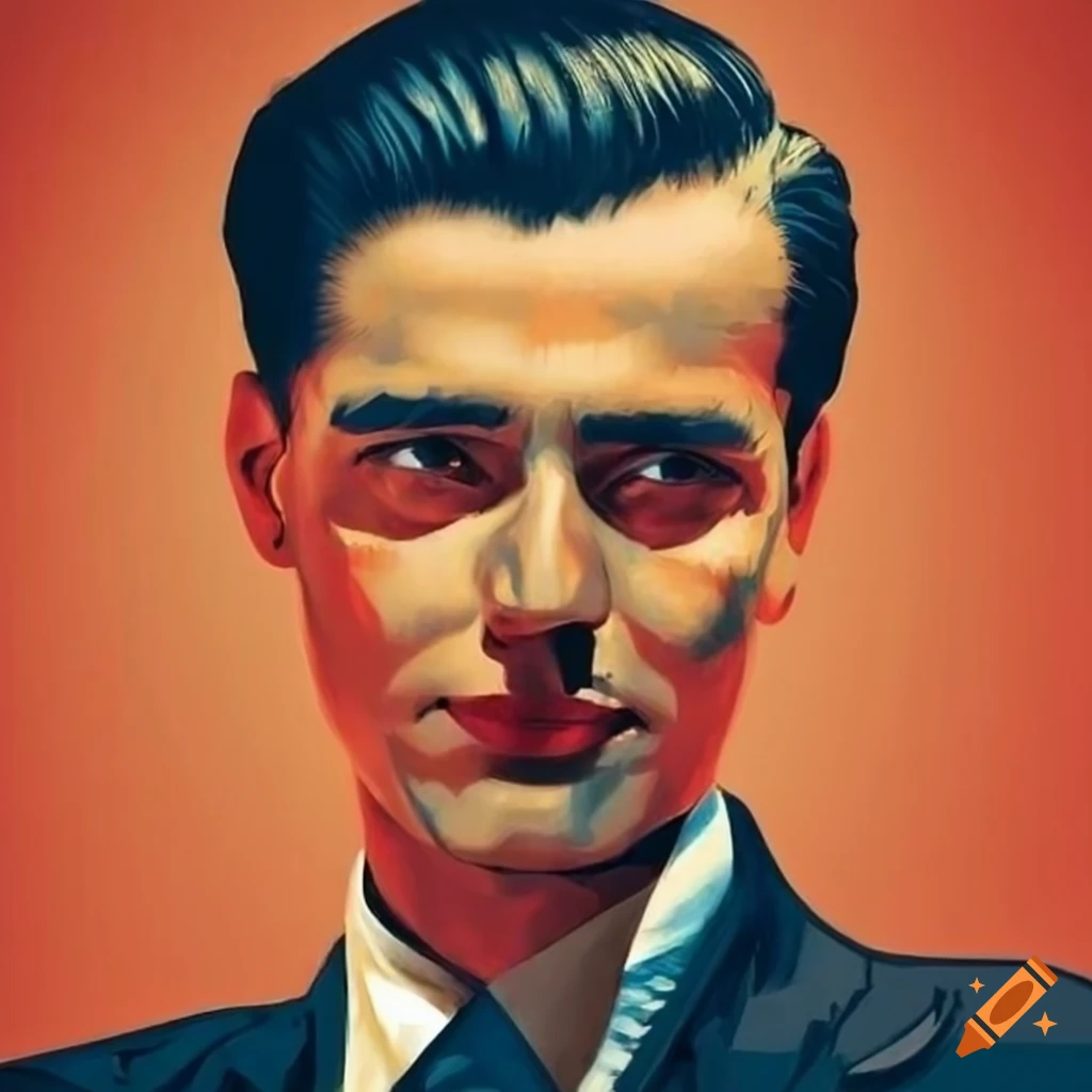 retro artwork of a stylish businessman