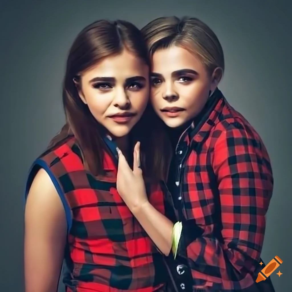 Portrait Of Two Women In Plaid Shirts And Leather Trousers On Craiyon