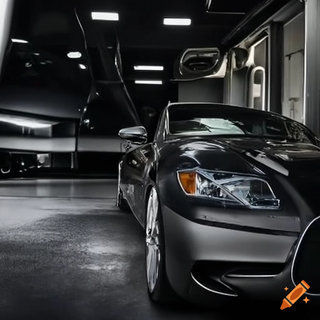 Luxury garage with an electric car charging