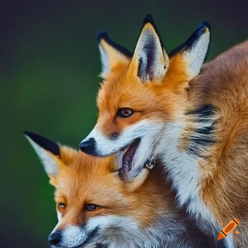 dog and fox together