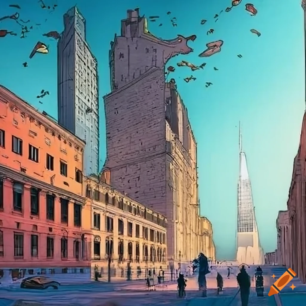 neoclassic skyscraper in Moebius street