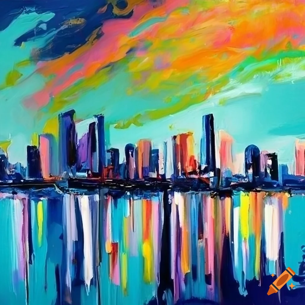 abstract painting inspired by Brisbane