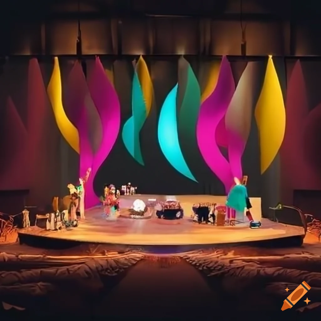 Stage design for a diverse cultural celebration on craiyon