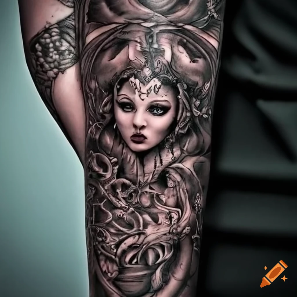 Malefic Medusa Temporary Tattoo, Halloween Tattoo, Greek Mythology Tattoo,  Greek Goddess Tattoo, Waterproof Removable Tattoo, Snake Tattoo - Etsy