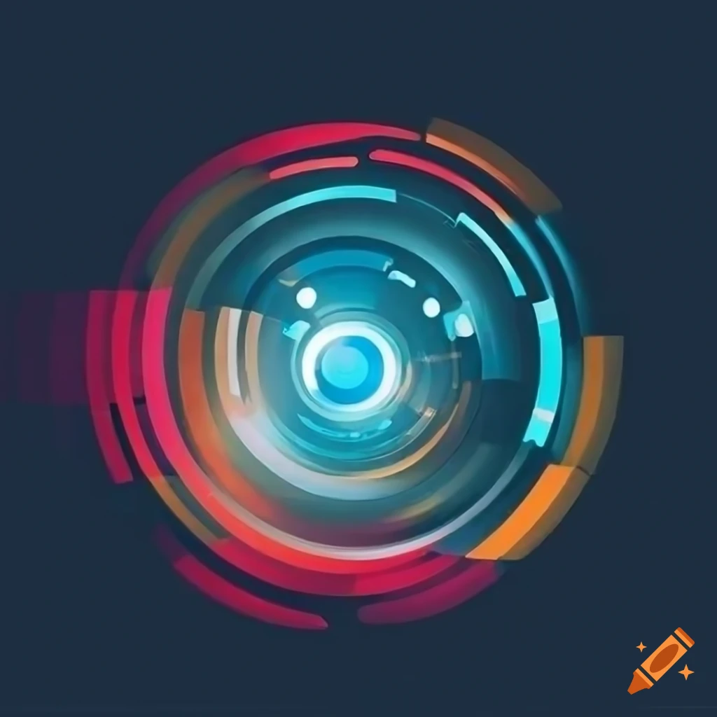 blurry technology background with network elements